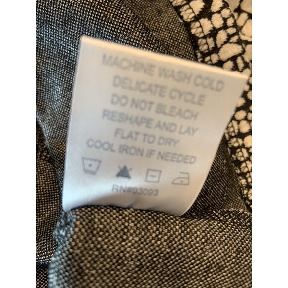 TYLER BOE Sz S Mosaic Print Pleated 3/4 Sleeve Pocket Cowl Neck Sweater Dress - Picture 8 of 8